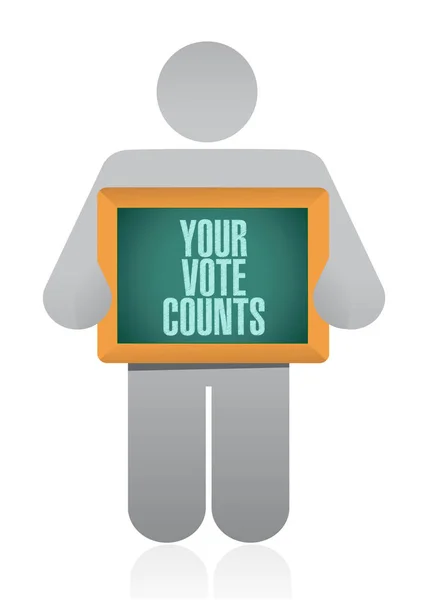 Your Vote Counts Cbusinessman Communication Concept Illustration Isolated White Background — Stock Photo, Image