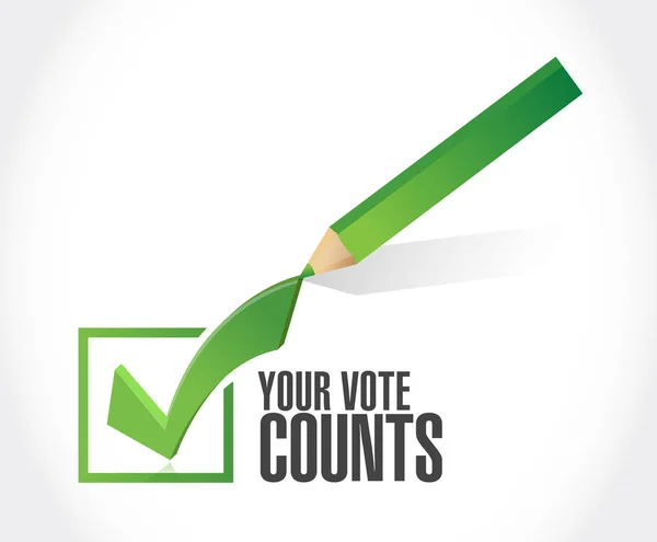 Ψήφος Σας Μετράει Έγκριση Σημάδι Μήνυμα Έννοια Εικονογράφηση Απομονωμένη Πάνω — Φωτογραφία Αρχείου