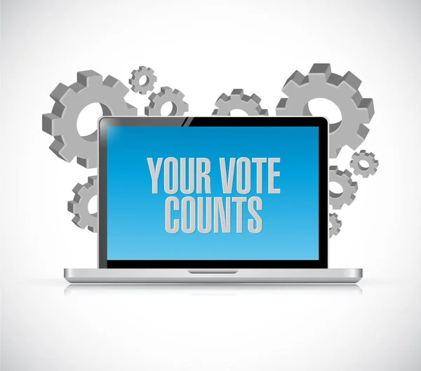 Ψήφος Σας Μετράει Υπολογιστή Μήνυμα Εικονογράφηση Απομονωμένη Πάνω Λευκό Φόντο — Φωτογραφία Αρχείου