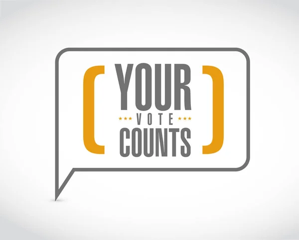 Your Vote Counts Message Bubble Isolated White Background — Stock Photo, Image