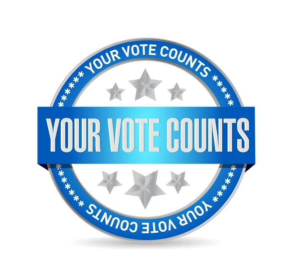 Your Vote Counts Seal Stamp Message Concept Illustration Design Background — Stock Photo, Image
