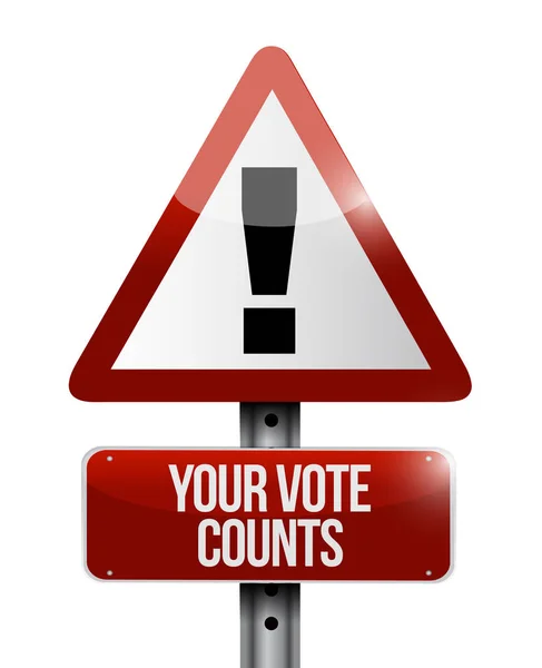 Your Vote Counts Warning Street Sign Message Concept Illustration Isolated — Stock Photo, Image