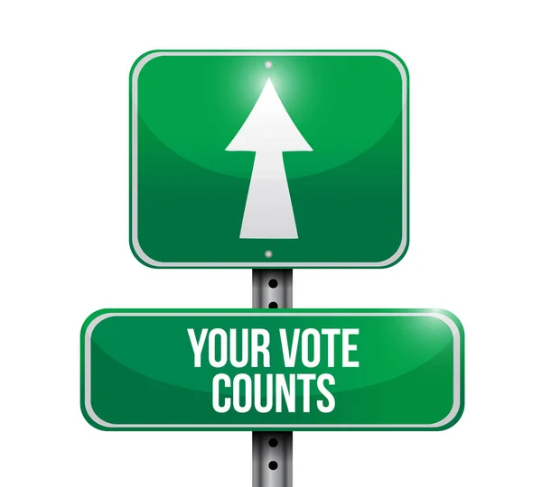 Your Vote Counts Street Sign Message Concept Illustration Isolated White — Stock Photo, Image