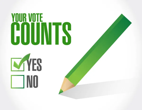 Your Vote Counts Approval Check Mark Message Concept Illustration Isolated — Stock Photo, Image