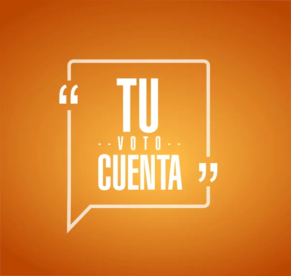 Your Vote Counts Spanish Line Quote Message Concept Isolated Orange — Stock Photo, Image