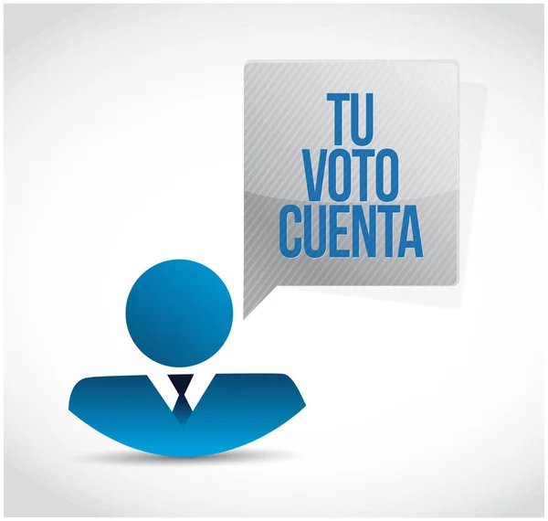 Your Vote Counts Spanish Businessman Communication Concept Illustration Isolated White — Stock Photo, Image