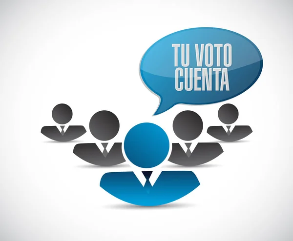 你的投票计数西班牙团队沟通概念插图孤立的白色背景 — 图库照片