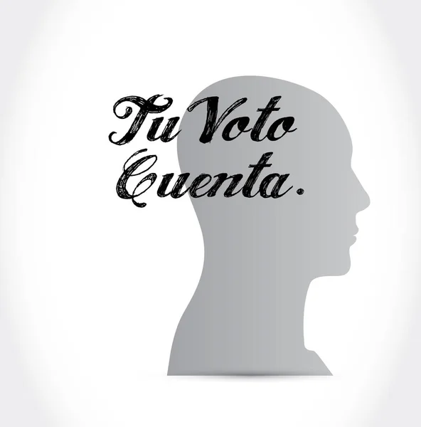 Ψήφος Σας Μετράει Στην Ισπανική Σκέψη Έννοια Εικονογράφηση Απομονωμένη Πάνω — Φωτογραφία Αρχείου