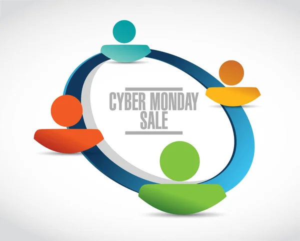 Cyber Monday Продаж Командної Комунікації Концепція Ілюстрації Ізольовані Білому Тлі — стокове фото