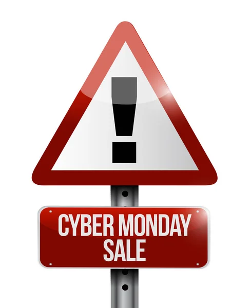 Cyber Monday Venta Advertencia Línea Destino Calle Cartel Aislado Sobre —  Fotos de Stock