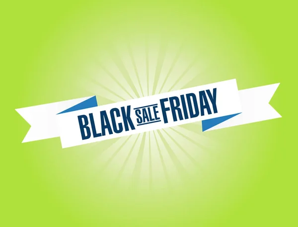 Black Friday sale bright ribbon message  isolated over a green background