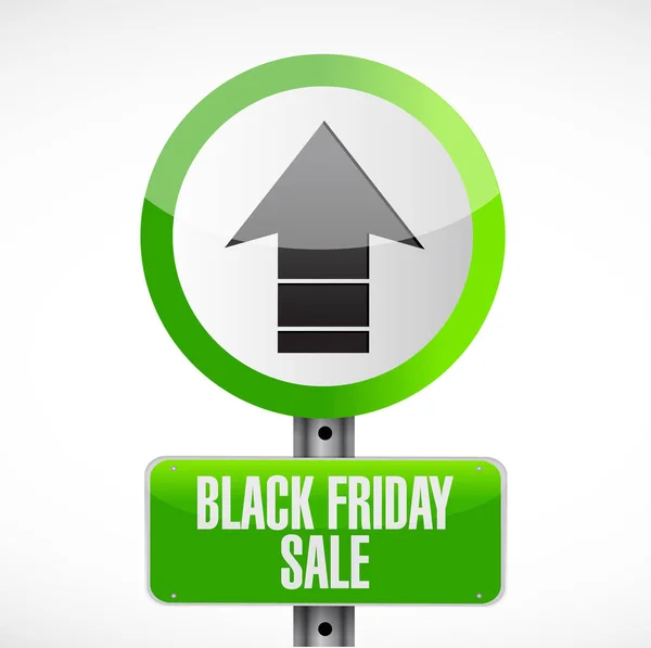 Black Friday Sale Street Sign Message Concept Illustration Isolated White — Stock Photo, Image