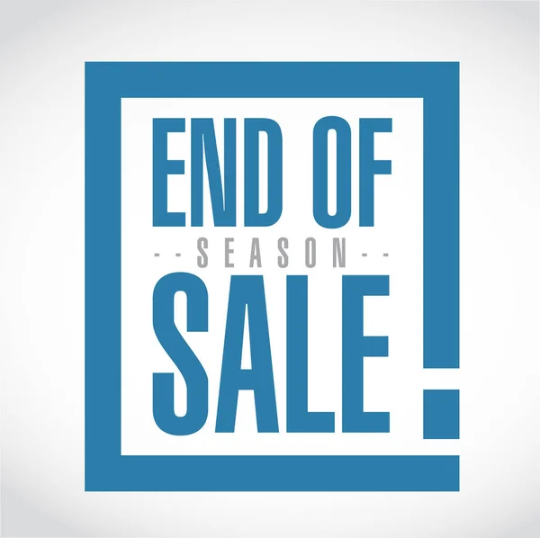 End of season sale, exclamation box message  isolated over a white background