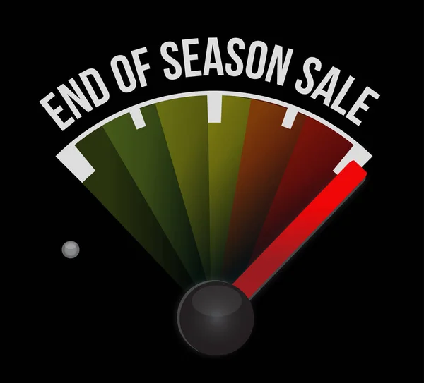 季节销售的结尾 速度计消息概念例证查出在一个黑色背景 — 图库照片