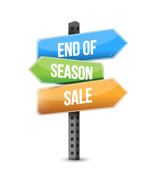 End Season Sale Street Sign Message Concept Illustration Isolated White — Stock Photo, Image
