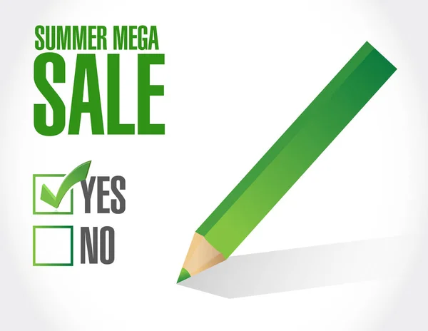 Summer Mega Sale Approval Check Mark Message Concept Illustration Isolated — Stock Photo, Image