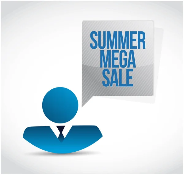 Summer Mega Sale Businessman Communication Concept Illustration Isolated White Background — Stock Photo, Image
