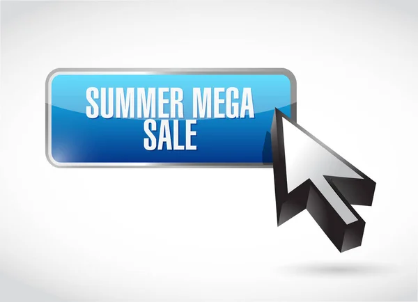 Summer Mega Sale Online Button Sign Concept Illustration Isolated White — Stock Photo, Image