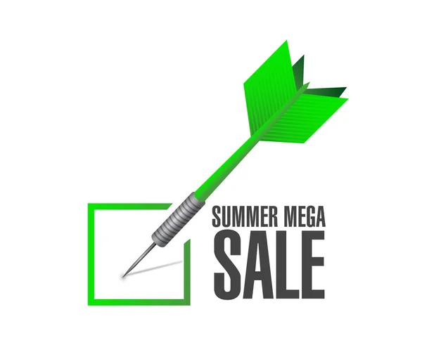 Summer Mega Sale Approval Check Dart Message Concept Illustration Isolated — Stock Photo, Image
