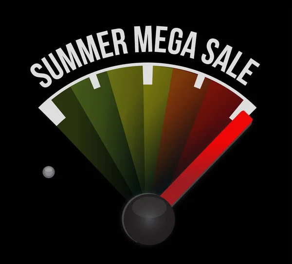 Καλοκαίρι Mega Πώληση Ταχύμετρο Μήνυμα Έννοια Εικονογράφηση Απομονωμένη Πάνω Μαύρο — Φωτογραφία Αρχείου