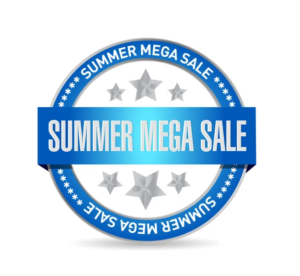 Summer Mega Sale Seal Stamp Message Concept Illustration Design Background — Stock Photo, Image