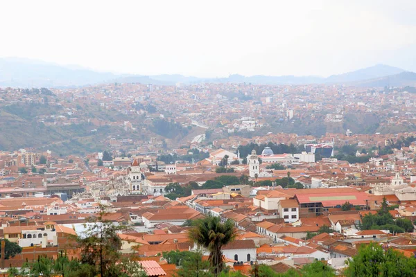 Vista Aérea Sucre Bolívia Com Montanhas Visíveis Fundo Vista Cidade — Fotografia de Stock