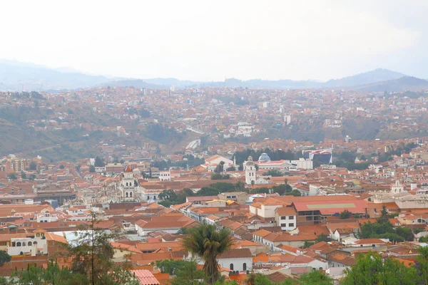 Vista Aérea Sucre Bolívia Com Montanhas Visíveis Fundo Vista Cidade — Fotografia de Stock