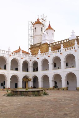 Çan Kulesi ve kupola San Felipe Neri Manastırı, Sucre, Bolivya. Colonial şehir