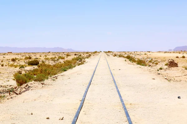 Uyuni Boliwii Starej Linii Kolejowej Kolejowego Cmentarz Boliwijskie Altiplano — Zdjęcie stockowe