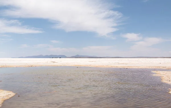 Salar Uyuni Thin Layer Water Uyuni Bolivia Natural Wonder — Stock Photo, Image