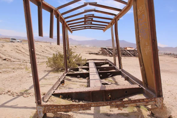 Uyuni Boliwii Starej Linii Kolejowej Kolejowego Cmentarz Boliwijskie Altiplano — Zdjęcie stockowe