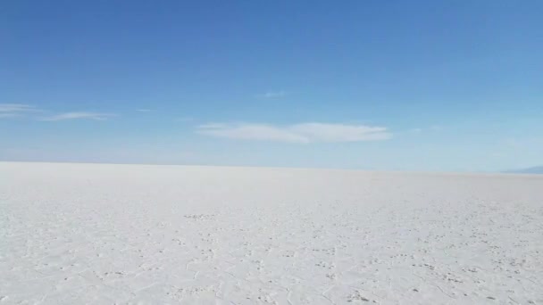 Salz Flach Salar Uyuni Altiplano Bolivien Strahlend Sonniger Tag Einem — Stockvideo