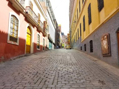 La Paz, Bolivya sokakları şehir merkezinde bir parlak yaz gününde