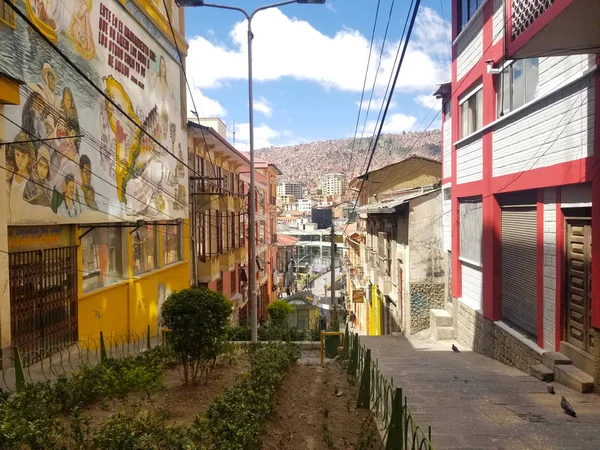 Paz Bolivien Dez 2018 Paz Bolivien Straßen Stadtzentrum Einem Hellen — Stockfoto