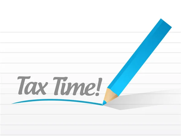 Steuerzeitnachricht Konzept Symbol Illustration Design Über Einem Weißen Hintergrund — Stockfoto