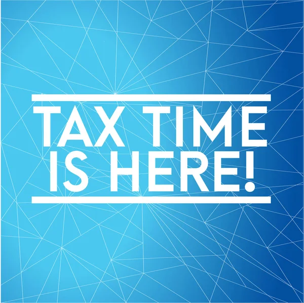 Tax Time Here Illustration Design Blue Linked Network Background — Stock Photo, Image