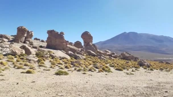 Valley Rocks Valle Las Rocas Altiplano Bolivia Uyuni Salt Flats — Stock Video