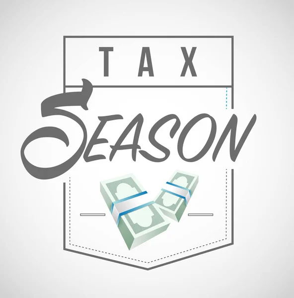 Sezon Podatkowe Jest Tutaj Tarcza Graficzny Ilustracja Białym Tle — Zdjęcie stockowe