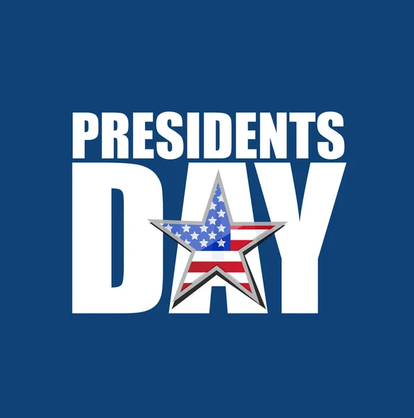 Presidents Day Flag Star Text Icon Illustration Design Isolated Blue — Stock Photo, Image