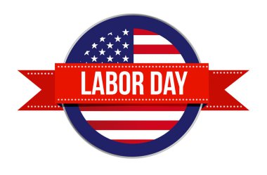 İşçi Bayramı işareti simgesi illüstrasyon izole beyaz bir arka plan üzerinde mühür