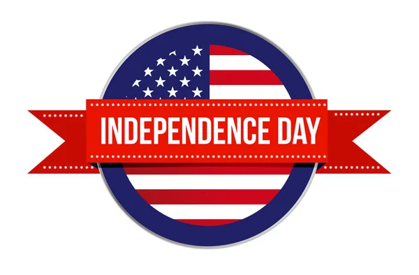 Independence Day Sign Seal Icon Illustration Isolated White Background — Stock Photo, Image