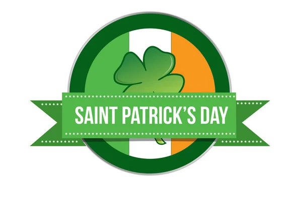 Saint Patricks Day Ierse Viering Zegel Illustratie Geïsoleerd Een Witte — Stockfoto