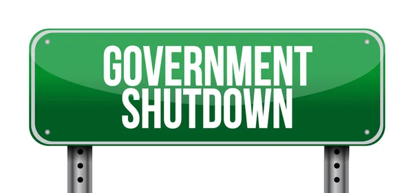 Government Shutdown Sign Icon Illustration Isolated White Background — Stock Photo, Image