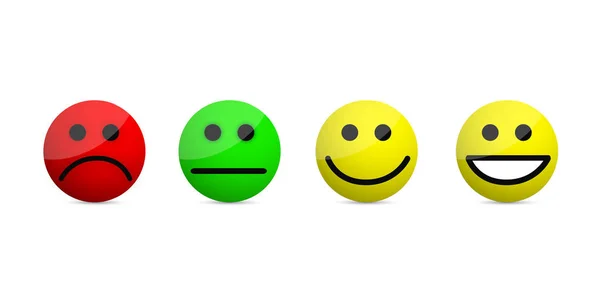 Smiley Ansigter Niveauer Ikoner Illustration Isoleret Hvid Baggrund - Stock-foto