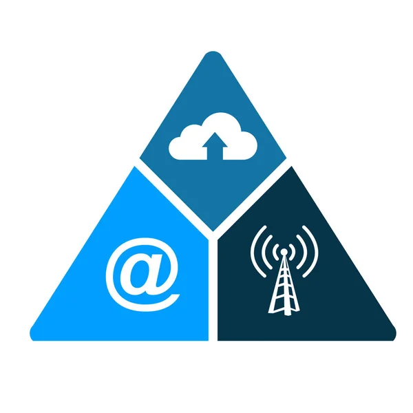 Technology triangle, internet, communication and storage. — Stock Photo, Image