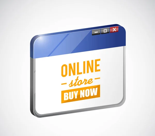 Online store buy now sign on a web browser concept — Stock Photo, Image