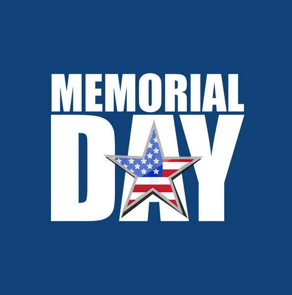 Memorial Day ons vakantie bord over een kleurrijke blauwe — Stockfoto