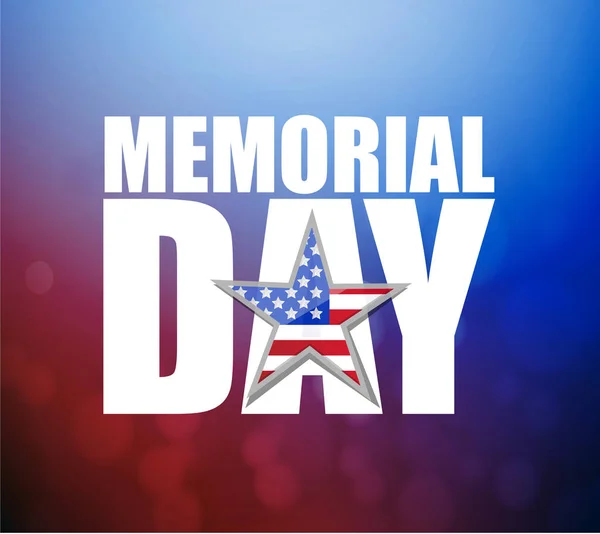 Memorial Day ons vakantie bord over een kleurrijke rode en blauwe — Stockfoto