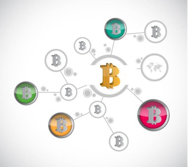 iş bitcoin diyagramı işareti illüstrasyon tasarımı