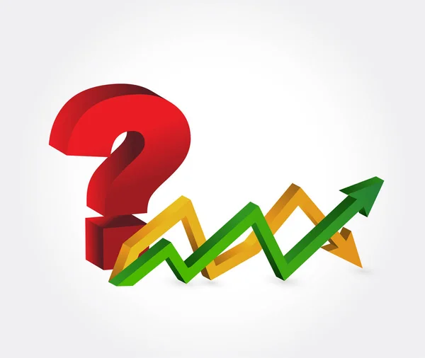 Question stock market graph sign sign illustration design — Stock Photo, Image